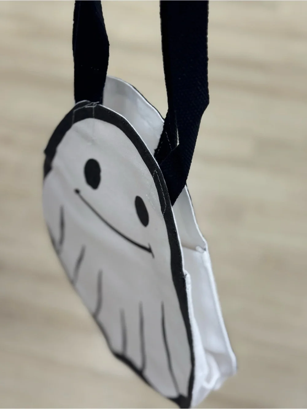 White Ghost Face treat Bag - Cute Halloween Accessory